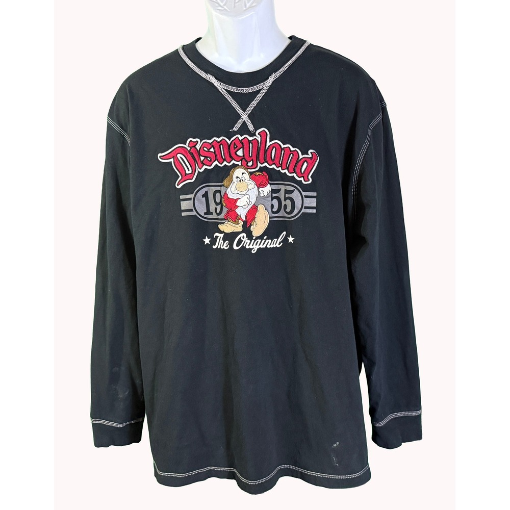 Disney‎ Parks T-Shirt Mens XXL Black Disneyland Grumpy 1955 Long Sleeve